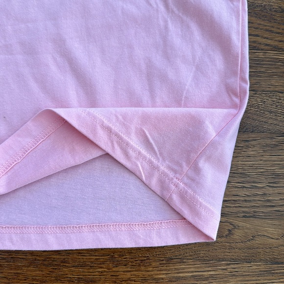 Unisex Pink Cotton Graphic Short Sleeve T-Shirt - Picture 2 of 3